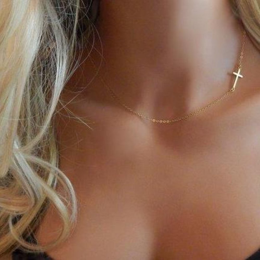 Cross Pendant Necklace-Cross Necklace-Religious  Necklaces-Choker Necklace